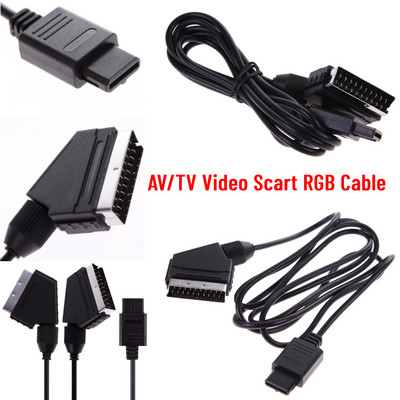 Cablu video Scart RGB de 1,8 m AV/TV Cablu pentru jocuri Euro Scart Cablu video stereo pentru Nintendo SNES Gamecube și consola N64