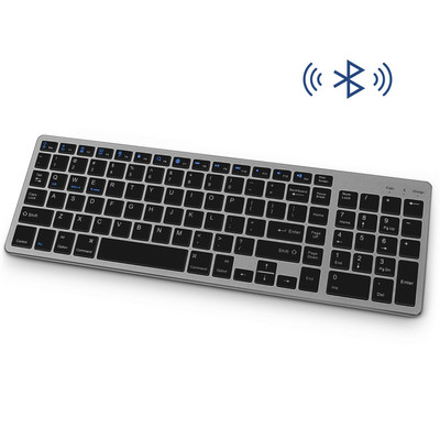 Bluetooth tastatūra Uzlādējama pārnēsājama BT bezvadu tastatūra ar pilna izmēra ciparu tastatūras dizainu klēpjdatora galddatora planšetdatoram