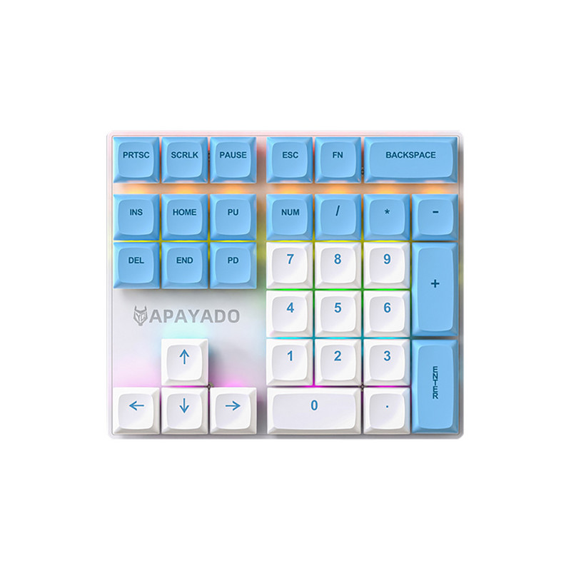 Vadu mehāniskā 33 taustiņu ciparu tastatūra ar daudzkrāsu gaismas vārpstu, kas piemērota finanšu biznesa tastatūrai klēpjdatora tastatūrai