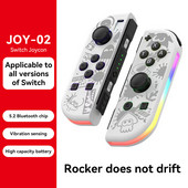 BT 5.2 Joy Controller RGB LED Switch Bal/R Joypad Nintendo Switch/Lite/Oled JoyCon Gamepads Joystick kettős vibrációval