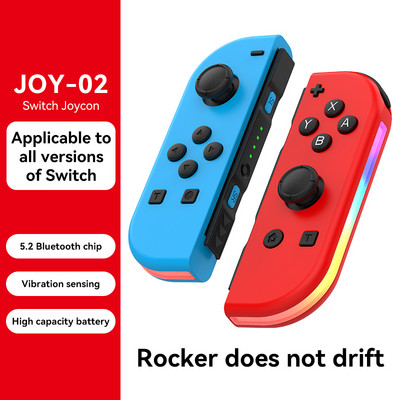 BT 5.2 Joy Controller RGB LED Switch L/R Joypad za Nintendo Switch/Lite/Oled JoyCon Gamepads Joystick s dvostrukom vibracijom