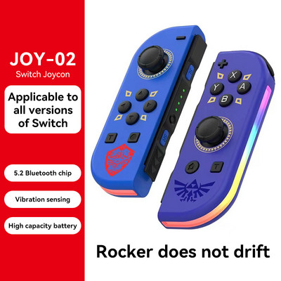 BT 5.2 Joy Controller RGB LED Switch Bal/R Joypad Nintendo Switch/Lite/Oled JoyCon Gamepads Joystick kettős vibrációval