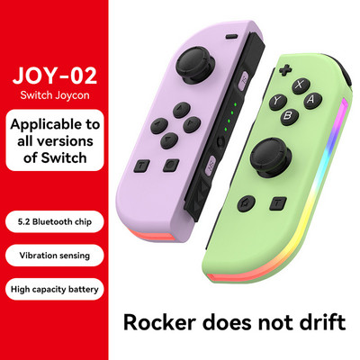 BT 5.2 Joy Controller RGB LED Switch Bal/R Joypad Nintendo Switch/Lite/Oled JoyCon Gamepads Joystick kettős vibrációval