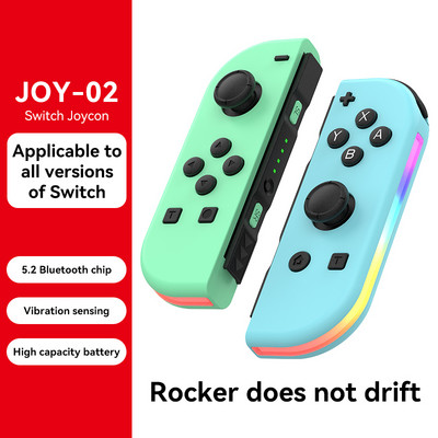 BT 5.2 Joy Controller RGB LED Switch Bal/R Joypad Nintendo Switch/Lite/Oled JoyCon Gamepads Joystick kettős vibrációval