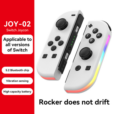 BT 5.2 Joy Controller RGB LED Switch Bal/R Joypad Nintendo Switch/Lite/Oled JoyCon Gamepads Joystick kettős vibrációval
