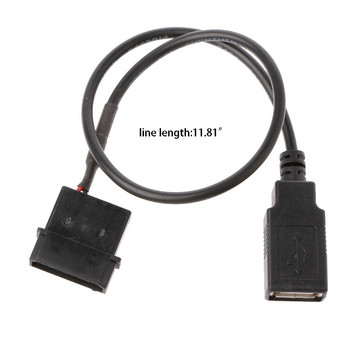 30cm PC вътрешен 5V 2-пинов IDE Molex към USB 2.0 тип A женски захранващ адаптерен кабел