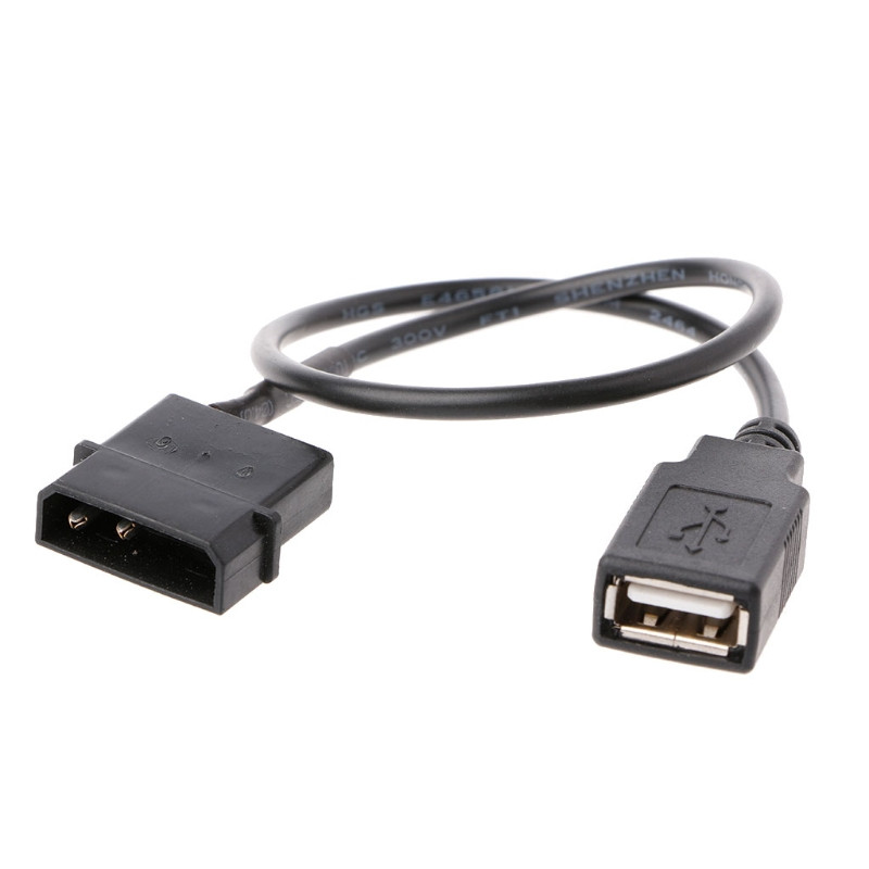30 cm datora iekšējais 5 V 2 kontaktu IDE Molex uz USB 2.0 A tipa sieviešu barošanas adaptera kabelis