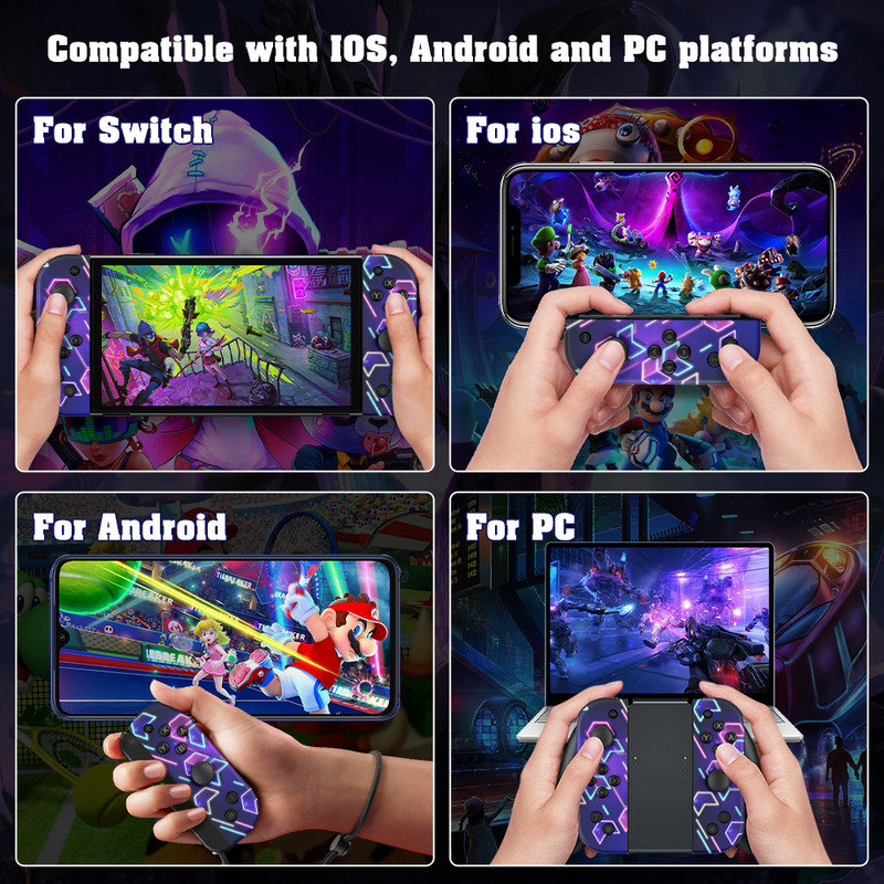 Nintendo Switch/iOS/Android/PC bezvadu videospēļu kontrollerim Trubo vadības konsoles kursorsvira Bluetooth elektronikai