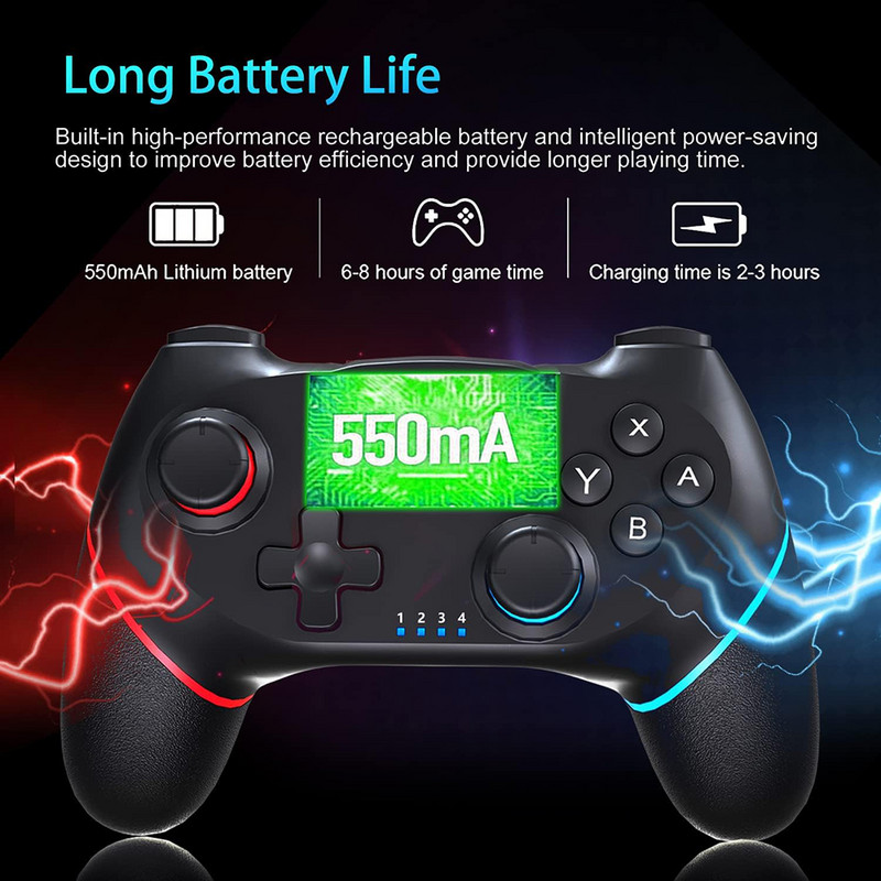 Bežični Bluetooth-kompatibilni kontroler za NS/NS Lite/NS Oled konzolu Gamepad Controle za Android PC Joystick sa 6-osi