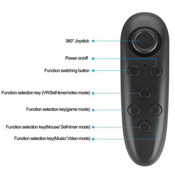 Безжичен Bluetooth геймпад Актуализация VR Дистанционно управление за Android Джойстик Управление на геймпад за 3D очила VR BOX Аксесоари