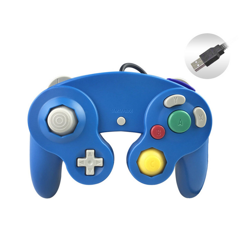 4 krāsu USB interfeisa vadu spēļu kontrolieris spēļu paneļa kursorsviras spēles ar diska draiveri PC spēlēm NAV paredzētas NGC