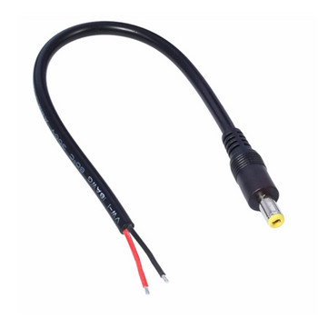 5525 DC захранващ мъжки кабел със свинска опашка (надстроен 18AWG) с 5,5 mm x 2,5 mm конектор, жак DC5525 Plug Pigtails кабел