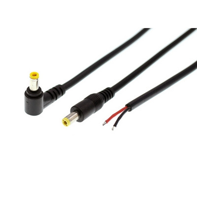 5525 DC Power Pigtail vīrišķais kabelis (jaunināts 18AWG) ar 5,5 mm x 2,5 mm savienotāja mucas ligzdu DC5525 spraudņa vadu