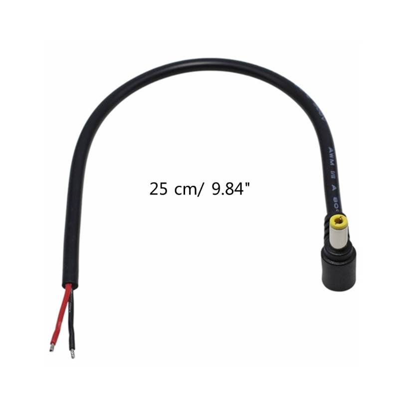 Cablu mascul 5525 DC Power Pigtail (actualizat 18AWG) cu conector 5,5 mm x 2,5 mm Mufă mufă DC5525 Cablu Pigtails