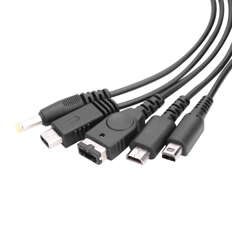 1,2 m 5 vienā USB lādētāja kabelis, kas piemērots Nintend JAUNAIS 3DS XL NDS Lite NDSI LL U USB uzlādes kabeļa vads atbalsts operētājsistēmai Windows 98SE/ME