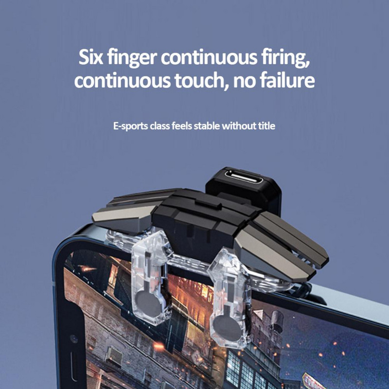 Za Pubg Upravljač igrama Pucanje sa 6 prstiju Pucanje na metu Gumb za paljbu Džojstici Za telefon Android Okidači igara Ručka kontrolera