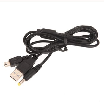 Нов 2 в 1 USB кабел за данни + кабел за зарядно устройство за PSP 2000 3000 Gaming Accssories
