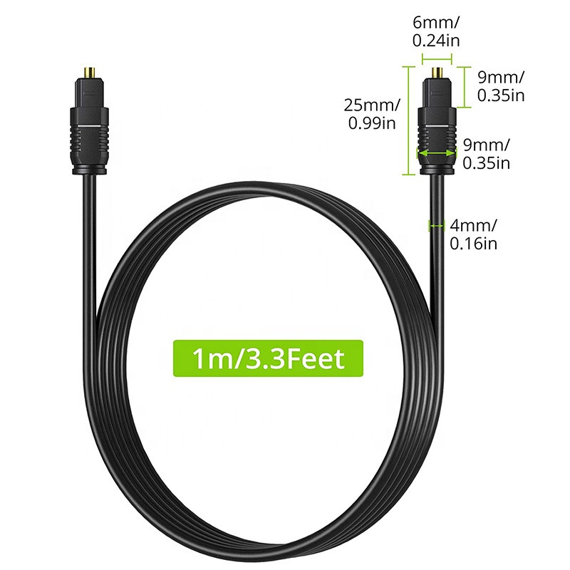 Toslink digitālā optiskā audio kabeļa adapteris 1m/1,5m/2m/3m optiskās šķiedras audio kabelis PVC šķiedras audio vads priekš ps4 xbox series x