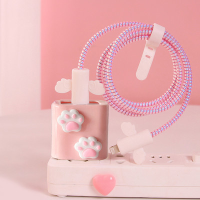 3D Love Heart töltővédő védőburkolat iPhone 15 14 13 12 11 töltőhöz 18W 20W szilikon tok kábeltekercselő tápadapter hüvely