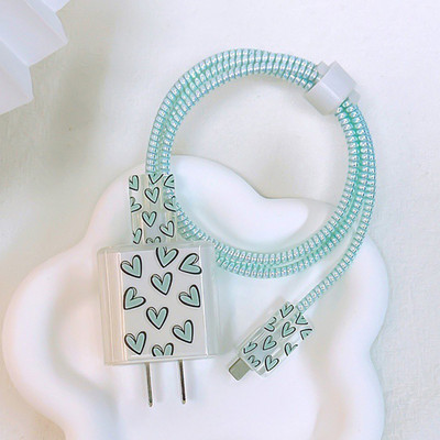 3D Love Heart töltővédő védőburkolat iPhone 15 14 13 12 11 töltőhöz 18W 20W szilikon tok kábeltekercselő tápadapter hüvely