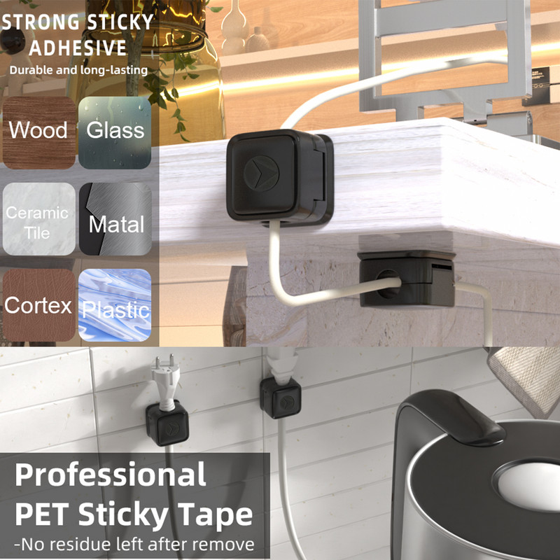 Mágneses telefonkábel-kezelő kapcsok Állítható kábeltároló kábeltartó Asztali kábelkezelés Vezetéktartó Kábelrendező csat