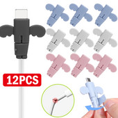 12/1 buc. Cablu de încărcare din silicon Protectori anti-rupere pentru cablu de date universal pentru telefonul mobil Cabluri tip înger Manșon de înfășurare