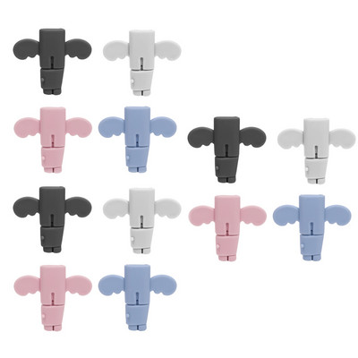 12/1 buc. Cablu de încărcare din silicon Protectori anti-rupere pentru cablu de date universal pentru telefonul mobil Cabluri tip înger Manșon de înfășurare