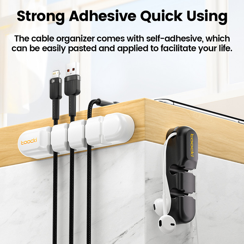 Toocki szilikon kapcsok kábelrendező huzaltartó Rugalmas USB kábelkezelés asztali egérhez fülhallgató kábeltekercselő védő