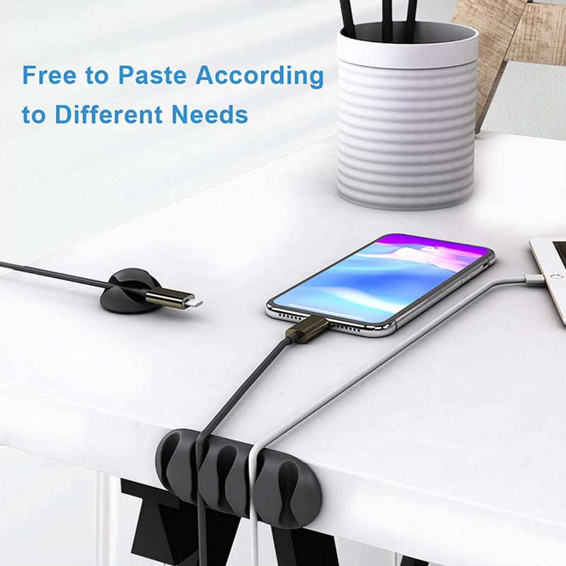 Silikoninis USB kabelio organizatorius Kabelio vyniotuvo valdymas Kabelio vyniojimo spaustukai Biuro darbalaukio sienelė Mobiliojo telefono pelė Laido laido laikiklis