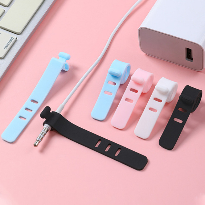 Silikono duomenų kabelio vyniotuvas ausinių segtukas Organizatoriaus laido raištis, skirtas maitinimo pelės ausinių įkrovikliui darbalaukio organizatoriaus kabeliams