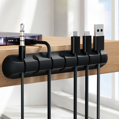 Kábelrendező Vezetéktartó Rugalmas USB kábeltekercselő Rendezett szilikon kapcsok egér billentyűzethez fülhallgató védő