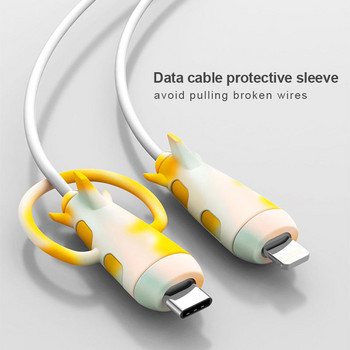 Капак за USB кабел за iPhone Type-c/Micro-usb/Lighting Зарядно устройство Протектор за проводник Мобилен телефон Универсален кабел за данни Силиконов предпазител