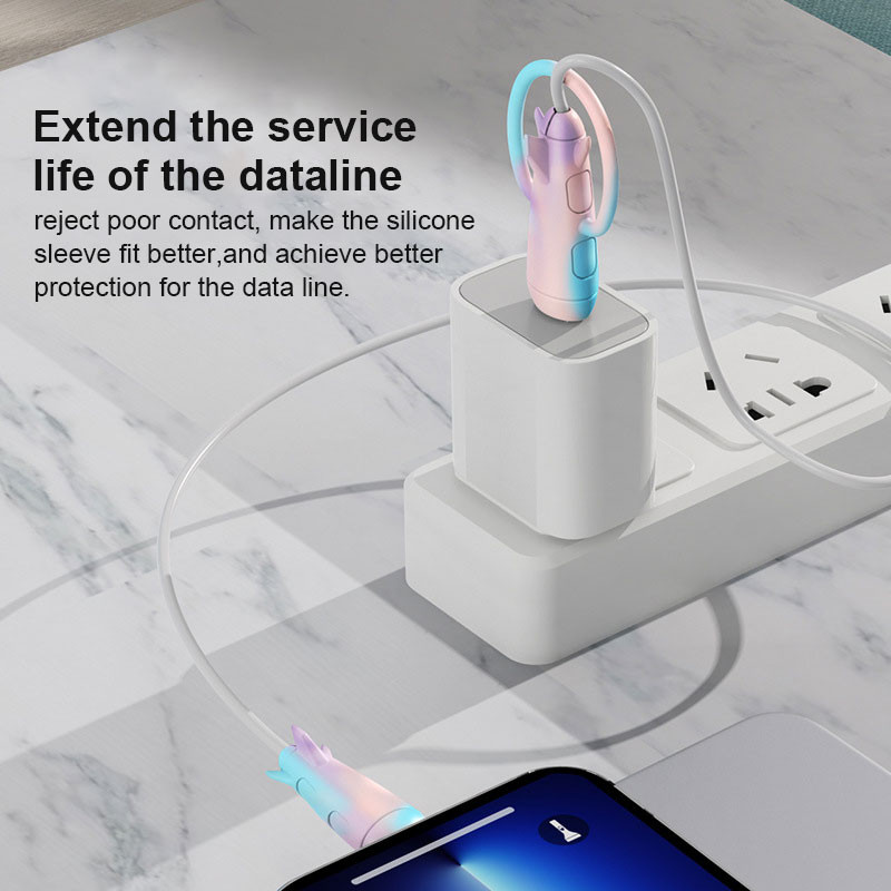 Capac cablu USB pentru iPhone Type-c/Micro-usb/Încărcător de iluminat Protector de sârmă Telefon mobil Cablu de date universal Economizor din silicon