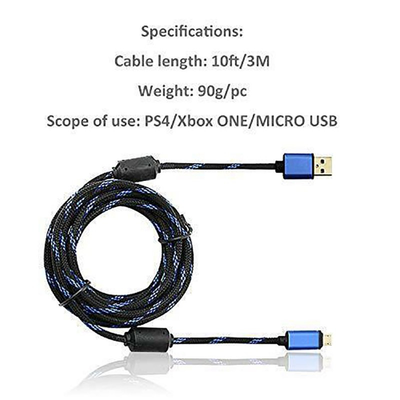 PlayStation 4 kontrolierim Xbox One rokturim Ātrās uzlādes kabelis Jauni augstas kvalitātes 3M Micro USB kabeļi