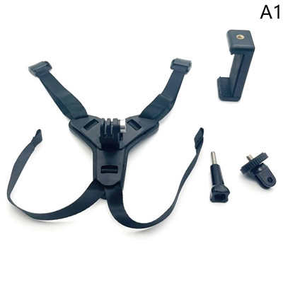 Suport pentru curea pentru barbie pentru cască de motocicletă, cu clemă pentru telefon, compatibil pentru GoPro Hero 5/6/7 Suport pentru cameră de sport de acțiune completă