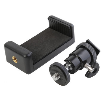 Hot Shoe Pan Tilt Ball Head Στήριγμα κάμερας DSLR Βάση προσαρμογέα υποδοχής κλιπ κινητού τηλεφώνου για συσκευές τρίποδων φώτα ψηφιακής κάμερας