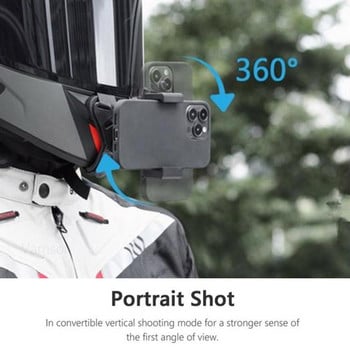 Κράνος μοτοσυκλέτας με ιμάντα στήριξης για το πιγούνι με κλιπ τηλεφώνου συμβατό για GoPro Hero 5/6/7 Action Sport Camera Full Face Holder