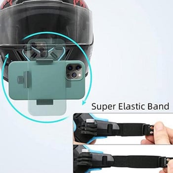Κράνος μοτοσυκλέτας με ιμάντα στήριξης για το πιγούνι με κλιπ τηλεφώνου συμβατό για GoPro Hero 5/6/7 Action Sport Camera Full Face Holder
