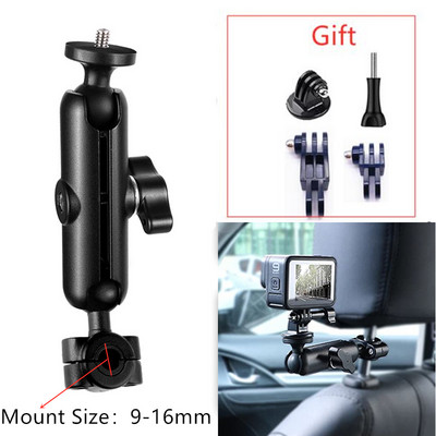 9–35 mm motocikla turētāja stūres spoguļa statīvs automašīnas sēdekļa stiprinājuma kronšteins GoPro Hero 12 11 9 10 tālruņa darbības kameru piederumi