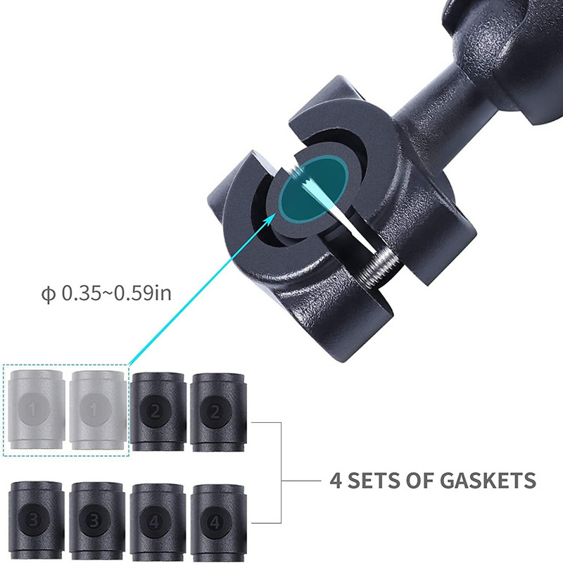 9–35 mm motocikla turētāja stūres spoguļa statīvs automašīnas sēdekļa stiprinājuma kronšteins GoPro Hero 12 11 9 10 tālruņa darbības kameru piederumi