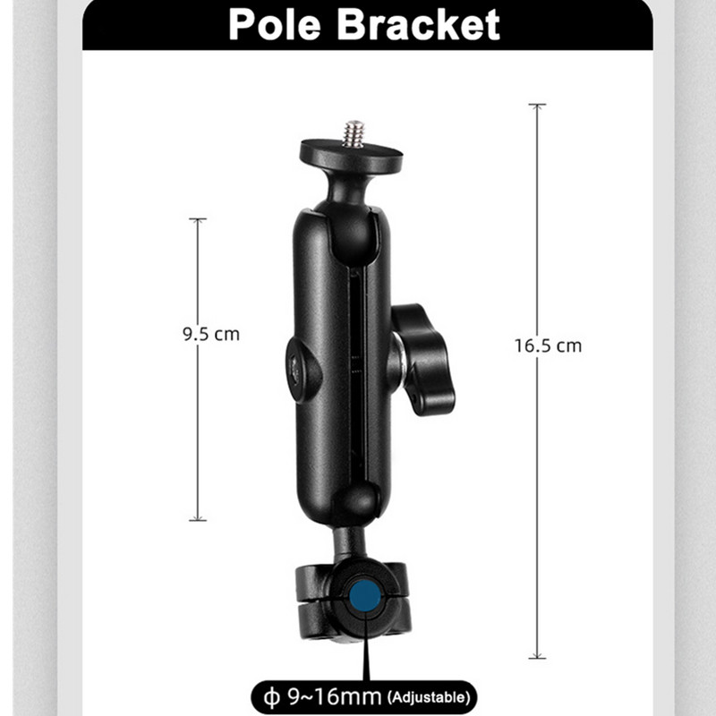 9–35 mm motocikla turētāja stūres spoguļa statīvs automašīnas sēdekļa stiprinājuma kronšteins GoPro Hero 12 11 9 10 tālruņa darbības kameru piederumi