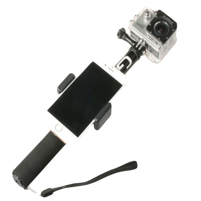 Pašbildes nūja rokas izvelkama staba monopoda tālruņa turētāja adapteris Go Pro HERO 12 11 DJI OSMO Pocket Action 4 3 kamerai