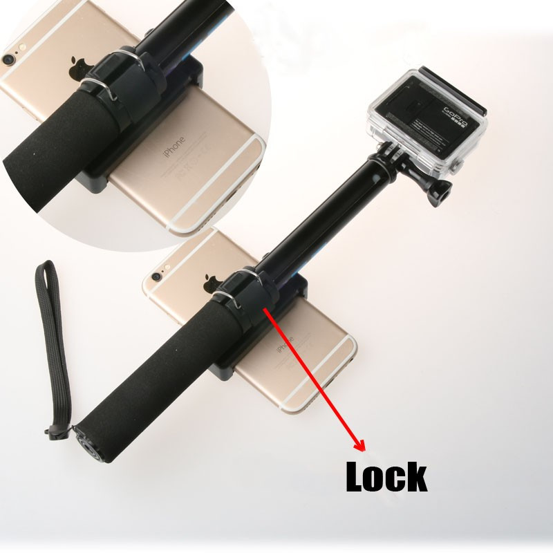 Pašbildes nūja rokas izvelkama staba monopoda tālruņa turētāja adapteris Go Pro HERO 12 11 DJI OSMO Pocket Action 4 3 kamerai