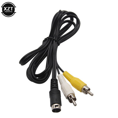 1,5 M 3 kontaktu spēļu audio video AV stereo kompozīta kabelis Sega Genesis 2 A/V RCA savienojuma vada vads priekš SEGA Genesis II/MD