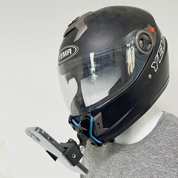 Мотоциклетен шлем Държач за каишка за брадичка със щипка за телефон, съвместим за Hero 5/6/7 Action Sport Camera Държач за цялото лице