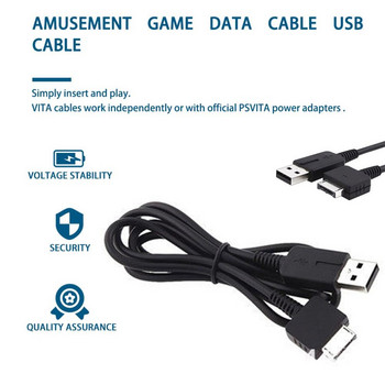 2 в 1 USB кабел за зарядно устройство Кабел за зареждане за Sony Playstation PS Vita PSV 1000 Прехвърляне на данни Захранващ адаптер Кабелна линия