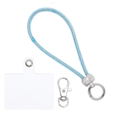 Bling Bling Glitter Rhinestone Mobilā tālruņa aukla dimanta kristāla tālruņa plaukstas siksnas atslēgu piekariņš, piekārts pret pazaudēšanu, īsa virve