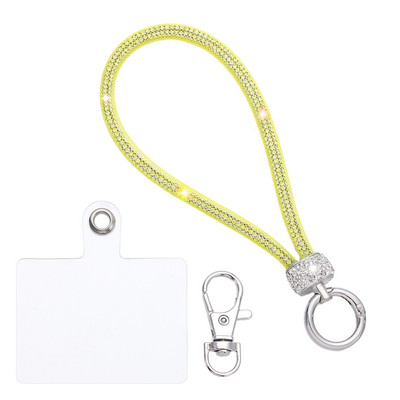 Bling Bling Glitter Rhinestone Mobilā tālruņa aukla dimanta kristāla tālruņa plaukstas siksnas atslēgu piekariņš, piekārts pret pazaudēšanu, īsa virve