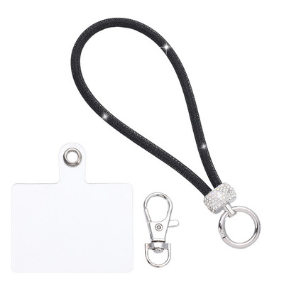 Bling Bling Glitter Rhinestone Mobilā tālruņa aukla dimanta kristāla tālruņa plaukstas siksnas atslēgu piekariņš, piekārts pret pazaudēšanu, īsa virve