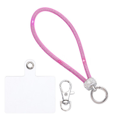 Bling Bling Glitter Rhinestone Mobilā tālruņa aukla dimanta kristāla tālruņa plaukstas siksnas atslēgu piekariņš, piekārts pret pazaudēšanu, īsa virve